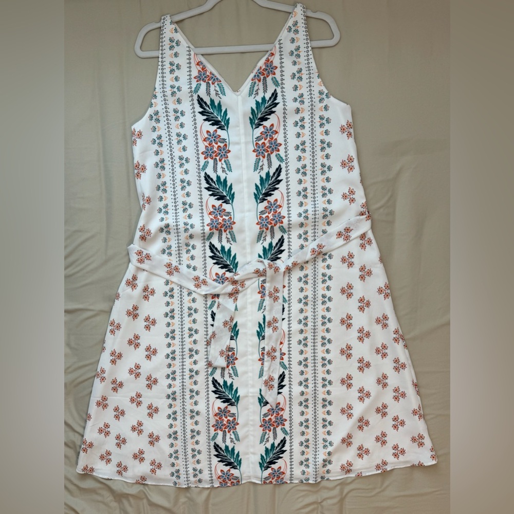 Ann Taylor White and Pink Floral Mini Dress